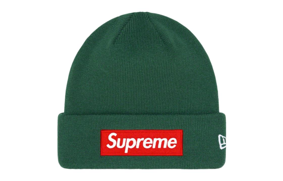Мужская шапка Supreme New Era Box Logo Beanie (черная)