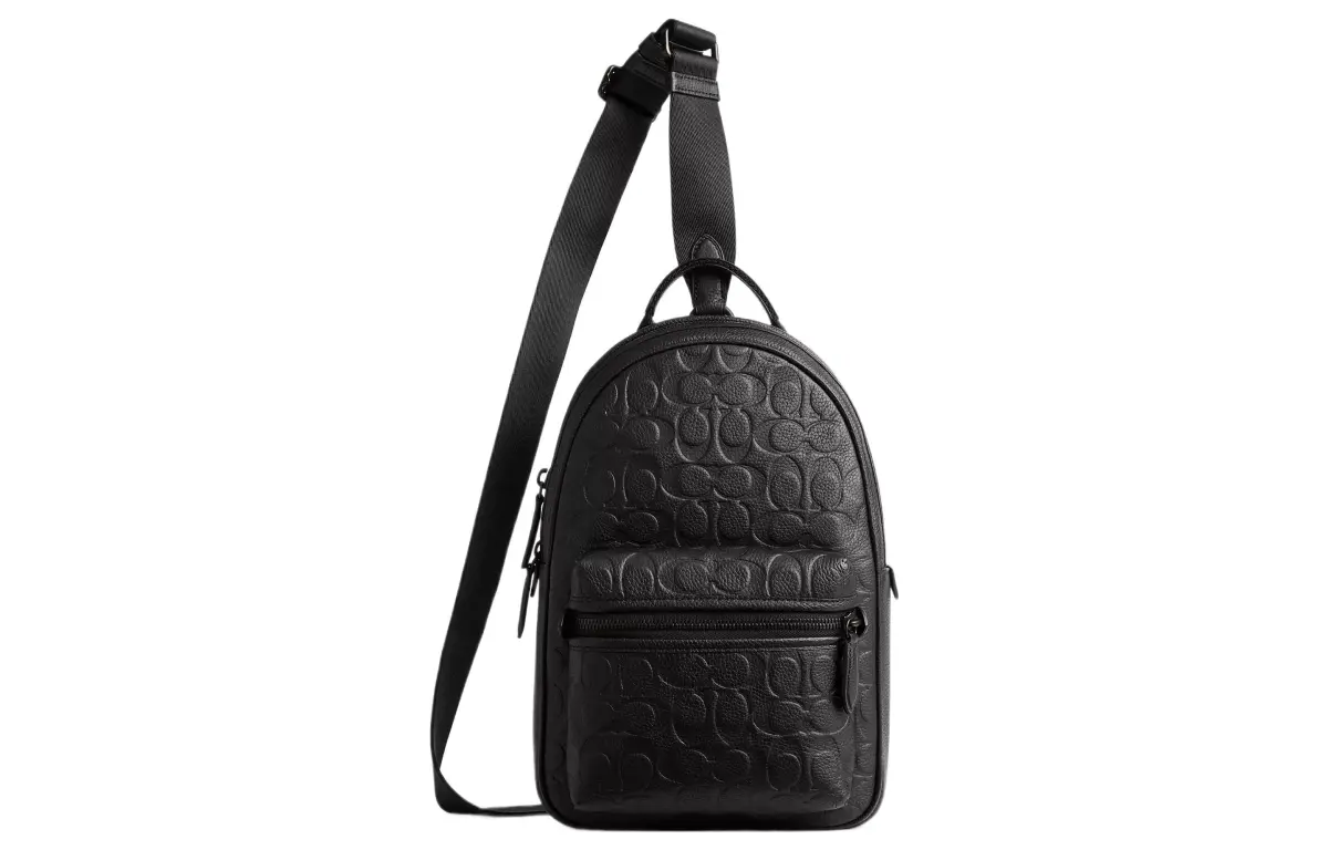 COACH Charter Leather Fanny Pack, Shoulder Bag, Crossbody Bag Small Men's Black