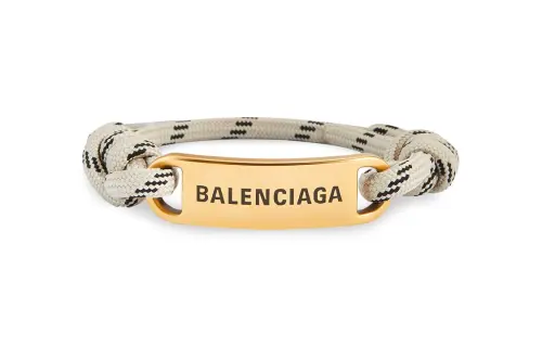 Balenciaga Brass, Polyester, Cotton Bracelets Men's Beige