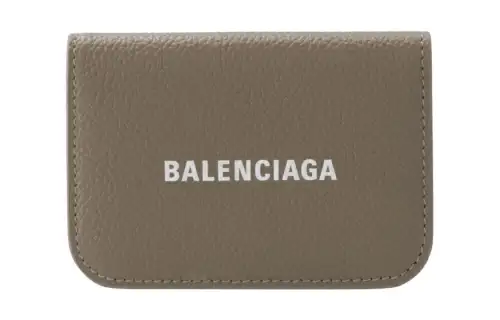 Balenciaga Cash Calfskin Wallet Mini Women's Mink Gray