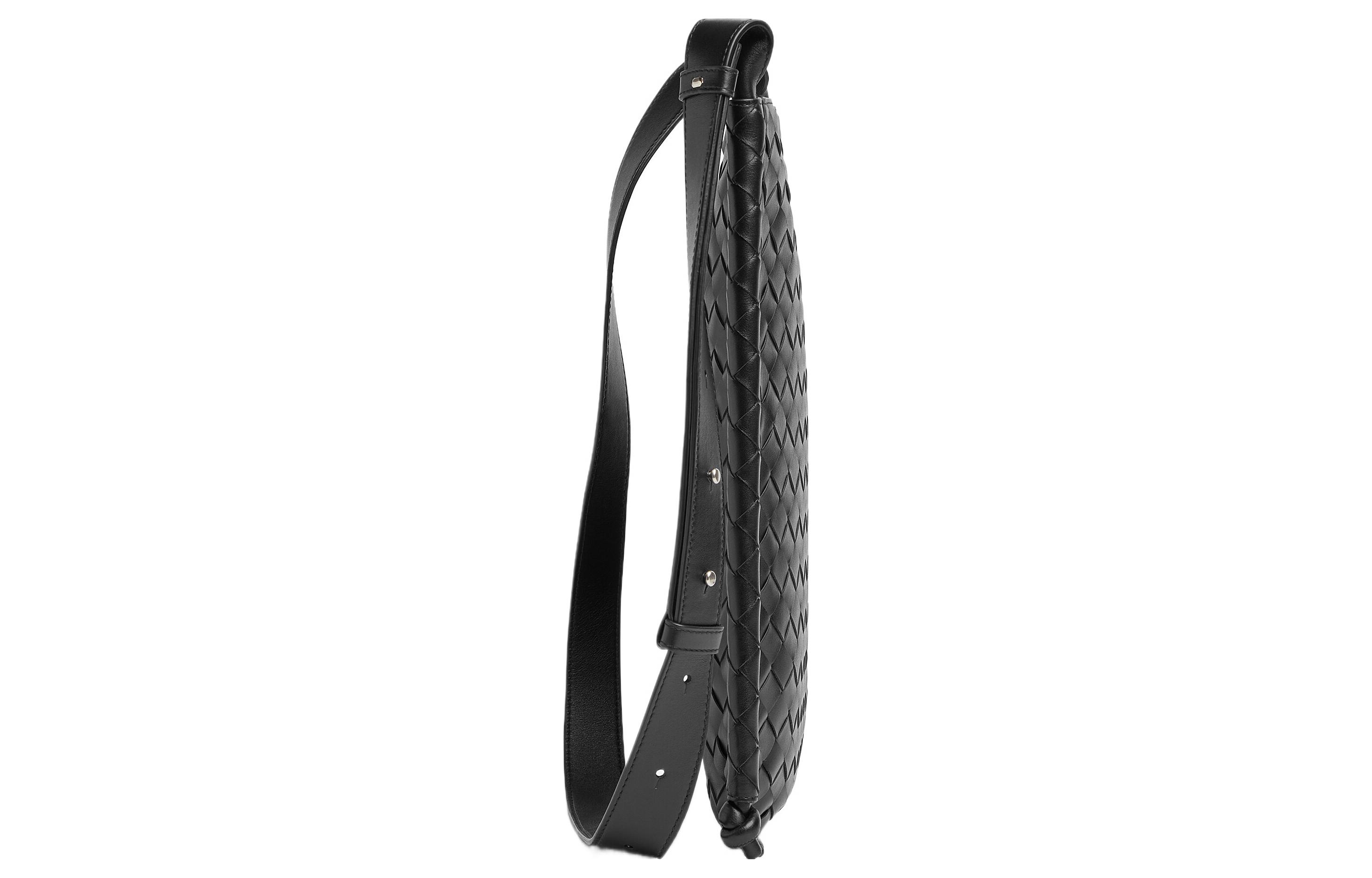 Мужская сумка Bottega Veneta Flat Loop Intrecciato (черный) — фото 2