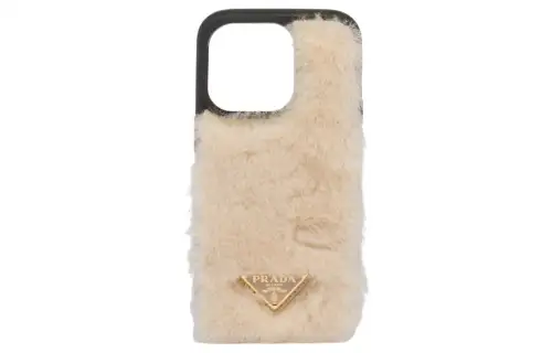 PRADA Shearling IPhone 14 Pro Protective Case & Merch Women's Light Umber