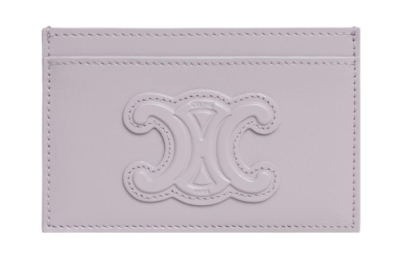 CELINE Cuir Triomphe Shiny Cow Leather Card Holder Women's Light Lilac