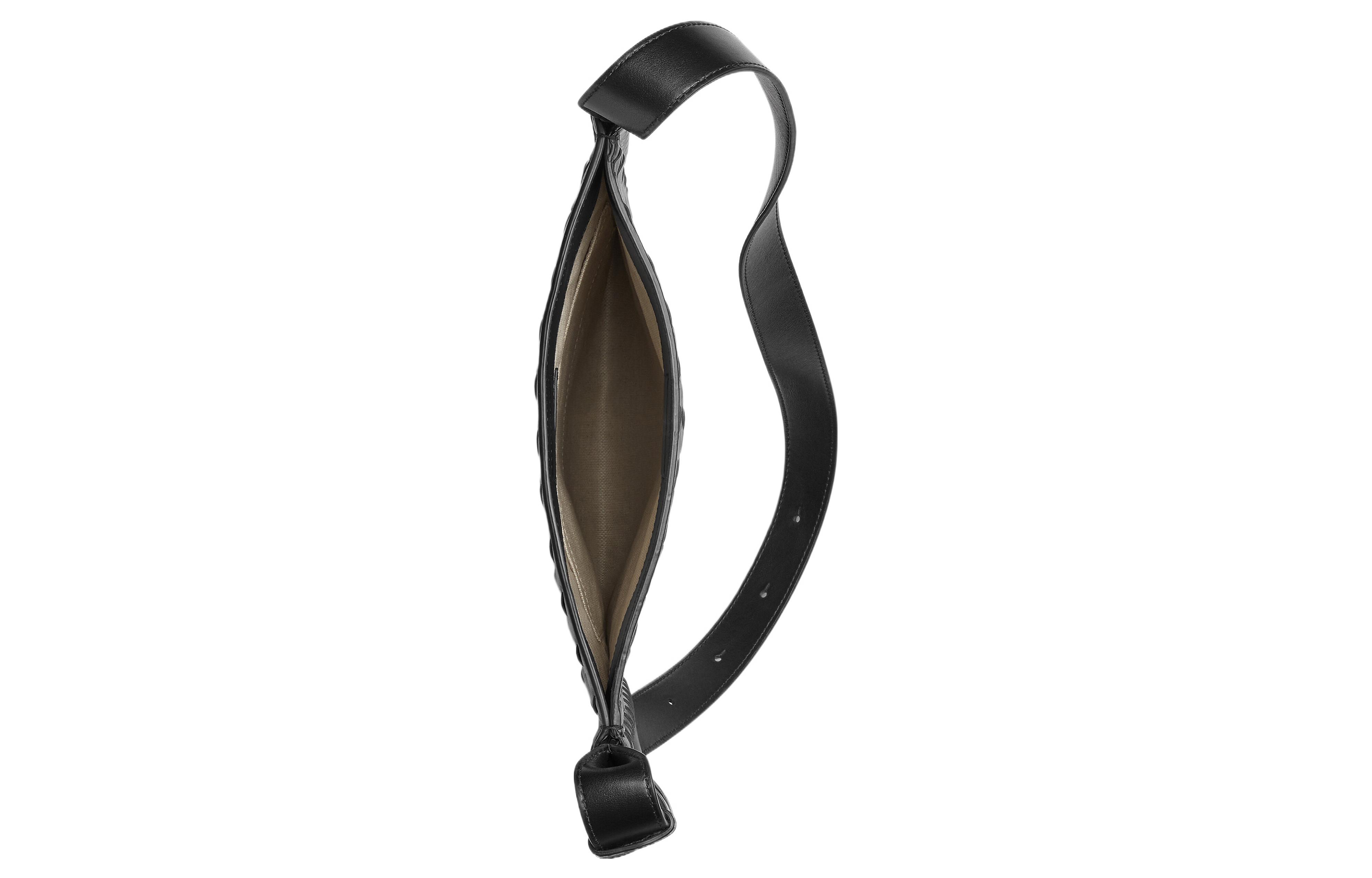Мужская сумка Bottega Veneta Flat Loop Intrecciato (черный) — фото 3
