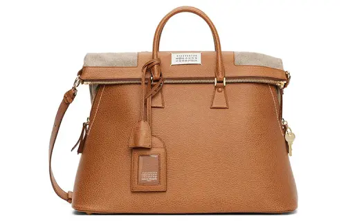 Maison Margiela 5AC Grain Calfskin Shoulder Bag, Crossbody Bag, Handbag Extra Large Women's Brown