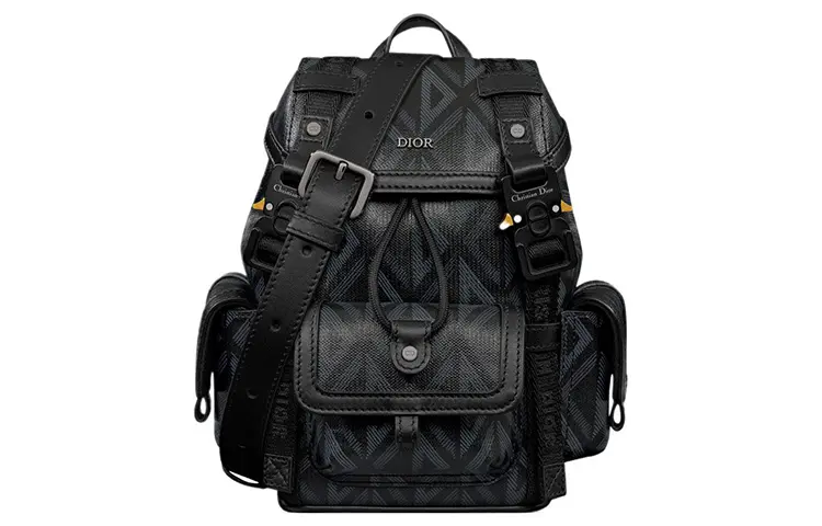 DIOR Hit The Road Cow Leather With Canvas Shoulder Bag, Crossbody Bag Mini Men's Black