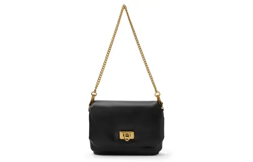 CHARLES&KEITH Pu Shoulder Bag, Crossbody Bag Small Women's Black/Ivory/Brown/JET BLACK/Black