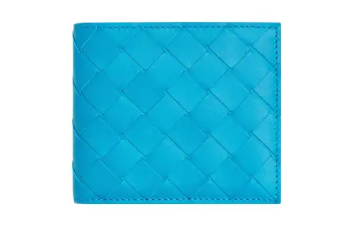 Bottega Veneta Cow Leather Wallet Small Men's Pool Blue