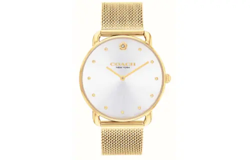COACH Elliot Wrist Watches Quartz Movement Steel Strap 36mm Silver Dial Women's Watch Splash Resistant