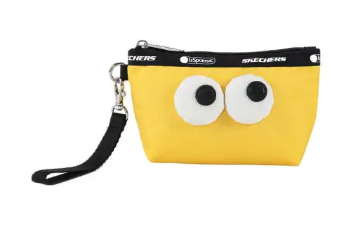 Skechers LeSportsac LePoesi, Collaboration Fabric Clutch Coin Purse Mini Unisex Corn Yellow