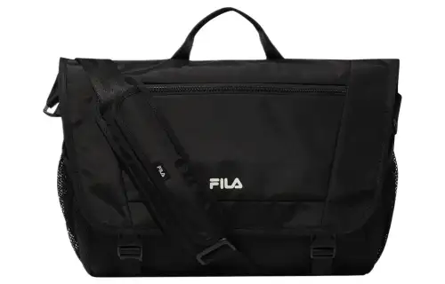FILA Nylon Messenger Crossbody Bag, Shoulder Bag, Handbag Large Unisex Black