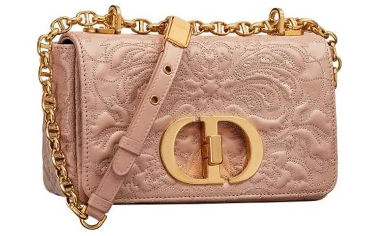 DIOR Caro Sheepskin Handbag, Shoulder Bag, Crossbody Bag Small Women's Pink