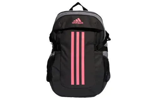 Adidas Recycled Polyester Plain Weave Fabric Backpack Regular Unisex Gray & Carbon & Black & Transparent Pink
