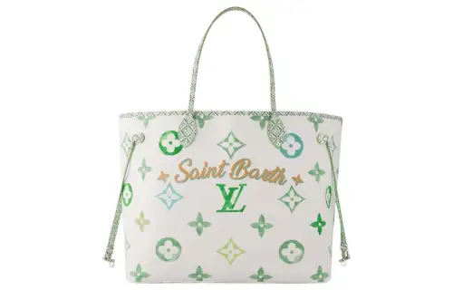 LOUIS VUITTON Cotton Tote Bag, Shopping Bag, Handbag Extra Large Women's St. Barth's Emerald