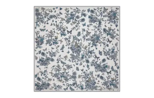 DIOR Animal Pattern Knit Scarves Women's Blue/White