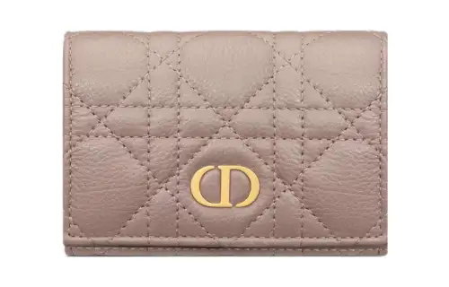 DIOR Caro Soft Calfskin Wallet Extra Small Women's Warm Taupe