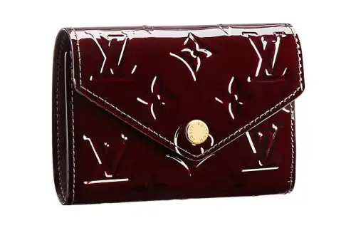 LOUIS VUITTON Victorine Cow Leather Wallet Women's Burgundy