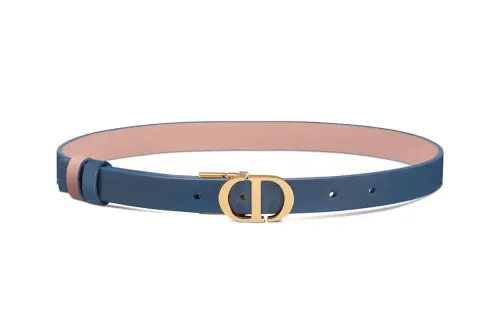 DIOR Calfskin Leather Belts Women's Blue/Pink Width 2CM