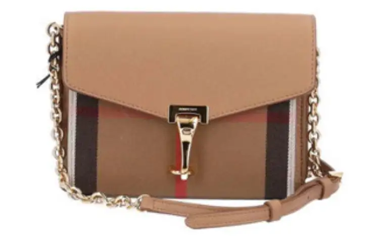 Burberry Canvas With Leather Shoulder Bag, Crossbody Bag Women's Camel Brown