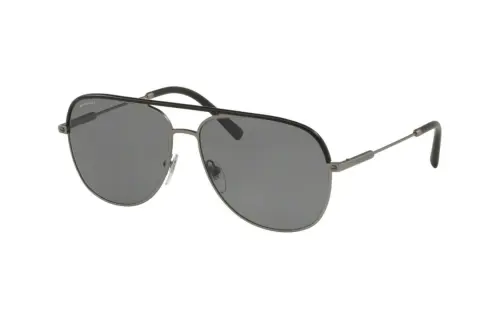 BVLGARI Stainless Steel Aviator Sunglasses Men's Gray Black