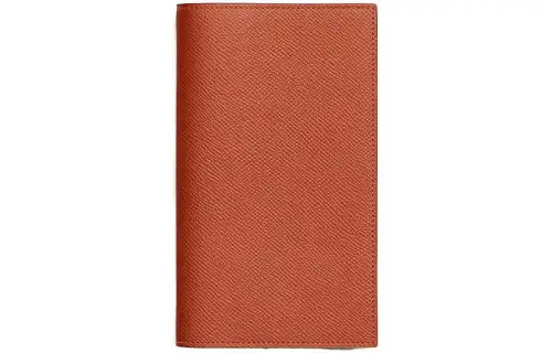 HERMES Epsom Leather Card Holder Women's Orange