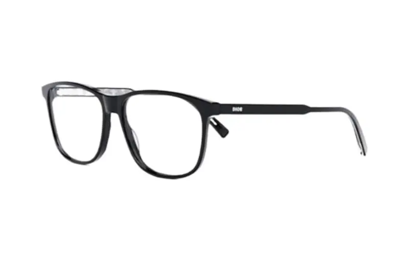 DIOR Letter Print Acetate Irregular Shape Eyeglass Frames Men's Black