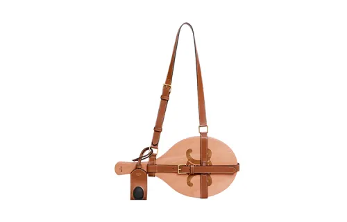 CELINE Buckle Closure Wooden With Calfskin Bag Accessory Tawny