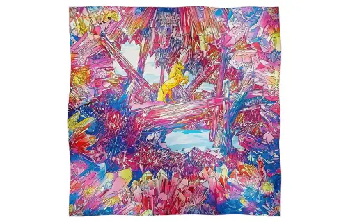 HERMES Crystal Valley Scarves Women's Multicolor