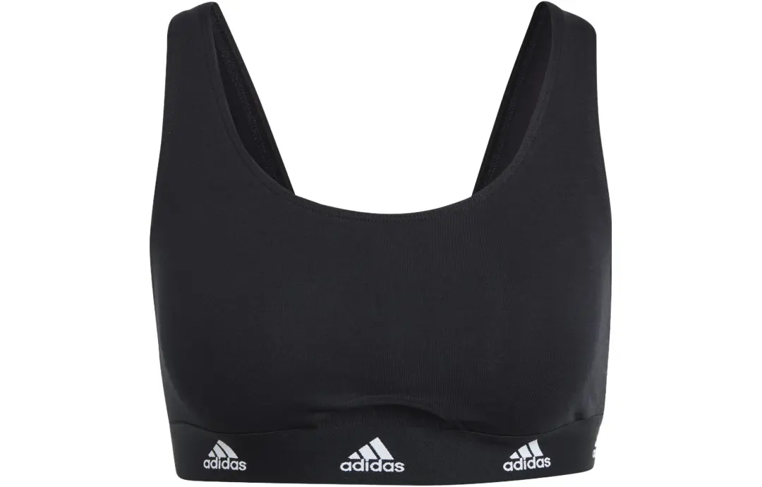 Adidas ACTIVE COMFORT COTTON SCOOP BRALETTE UNDERWEAR Bra Women's Black