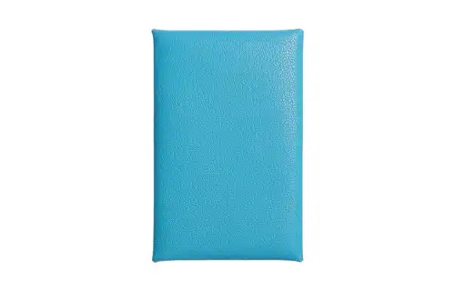 HERMES Calvi Chamkila Goat Skin Card Holder Women's 0F Bleu Frida Blue