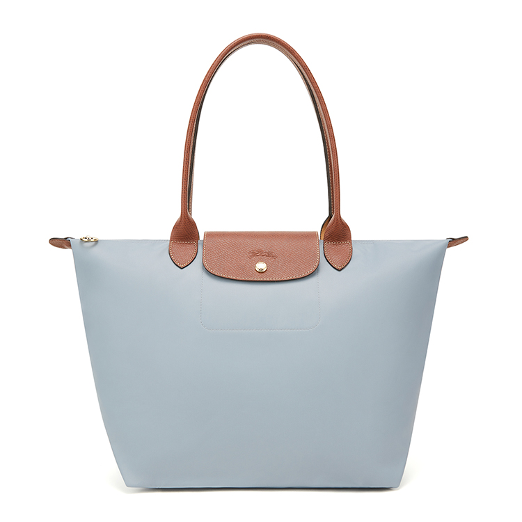 LONGCHAMP Складной регенерирующий шоппер с молнией, синяя сумка на одно плечо