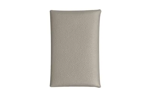 HERMES Calvi Evercolor Leather Card Holder Women's Concrete Gray