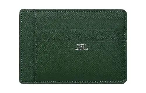 HERMES City Epsom Calfskin Card Holder Women's 2Q Vert Anglais UK Green
