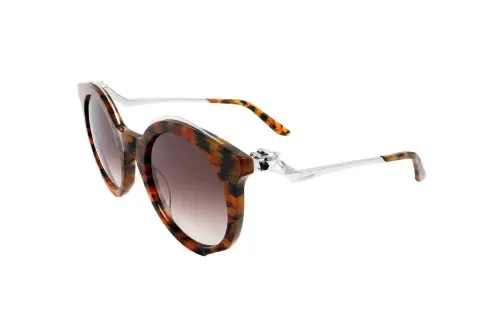 CARTIER Acetate Cat Eye Sunglasses Women's Brown