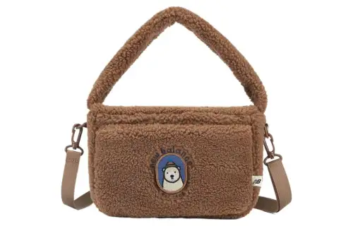 New Balance Polyester One Shoulder Handbag, Crossbody Bag Regular Women's Brown