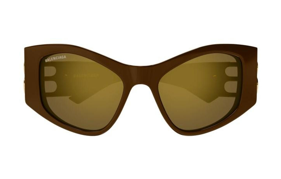 Balenciaga Recycled Acetate Irregular Shape Sunglasses Women's Brown