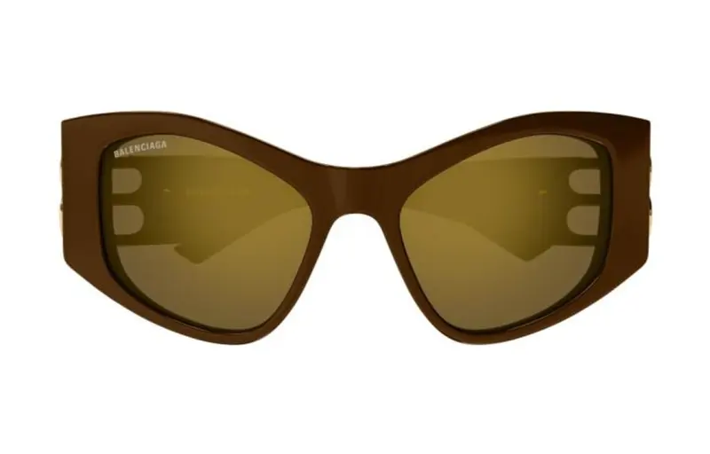 Balenciaga Recycled Acetate Irregular Shape Sunglasses Women's Brown