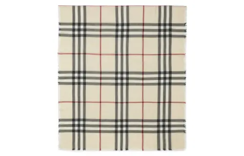 Burberry Raw-cut Checked Wool Scarf