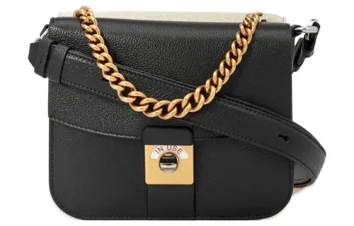 Maison Margiela Adjustable Strap Goatskin Shoulder Bag Women's Black & Ecru