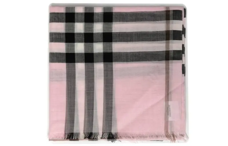 Burberry Wool Fiber Knit Scarves Women's Pink/Black