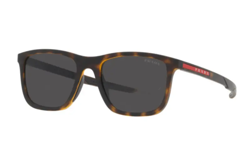PRADA Acetate Irregular Shape Sunglasses Men's Tortoiseshell