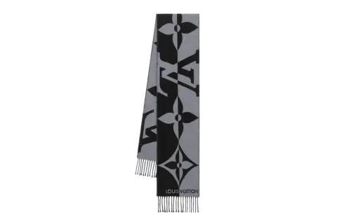 LOUIS VUITTON Knit Scarves Men's Gray/Black