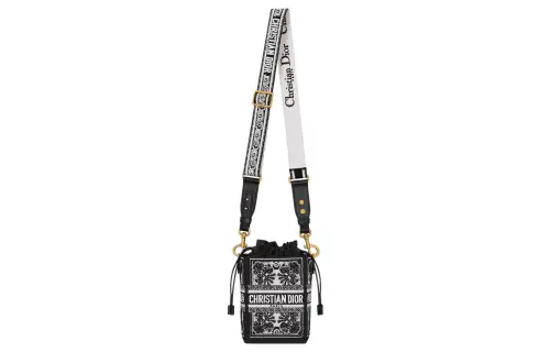 DIOR D Bubble Collection Embroidery Bucket Bags Crossbody Bag, Shoulder Bag Women's White & Black
