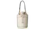 GUCCI Horsebit 1955 Leather Bucket Bag, One Shoulder Handbag Small Women's White