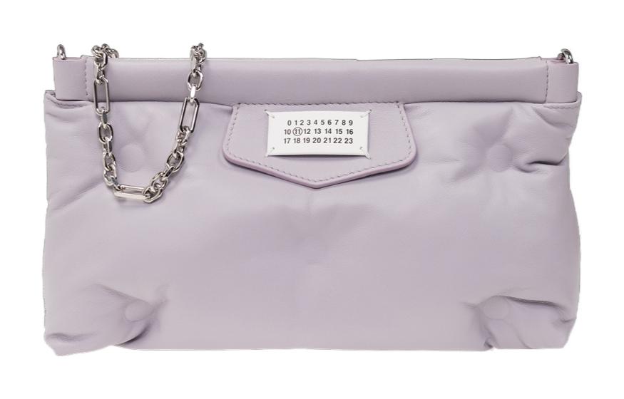 Maison Margiela Glam Slam Full Grain Nappa Leather Crossbody Bag, Shoulder Bag Women's Light Purple