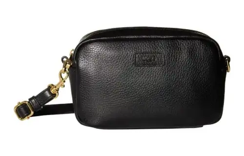 UGG Soft Genuine Leather Small Square Bag, Shoulder Bag, Crossbody Bag Women's Black