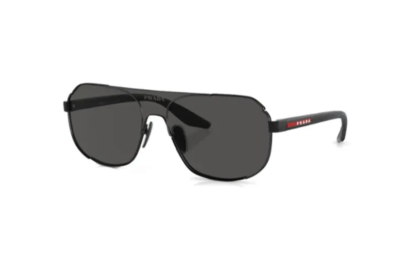 PRADA Irregular Shape Sunglasses Men's Black