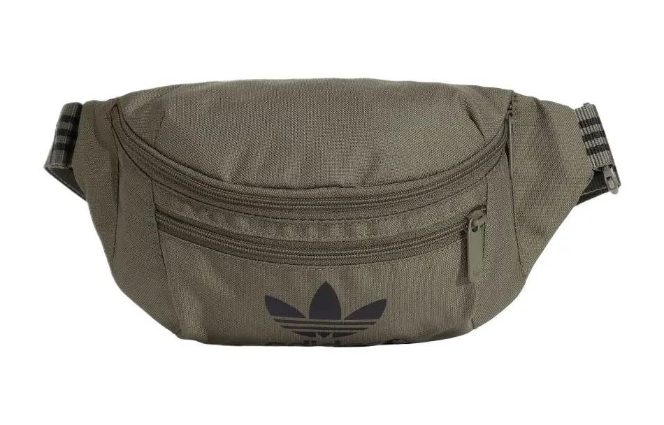 Adidas Originals Trefoil Recycled Polyester One Shoulder Crossbody Fanny Pack Regular Unisex Olive