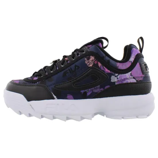 FILA Disruptor 2 Cushioning Wear-Resistant Low-Top Casual Shoes Women's Purple Black