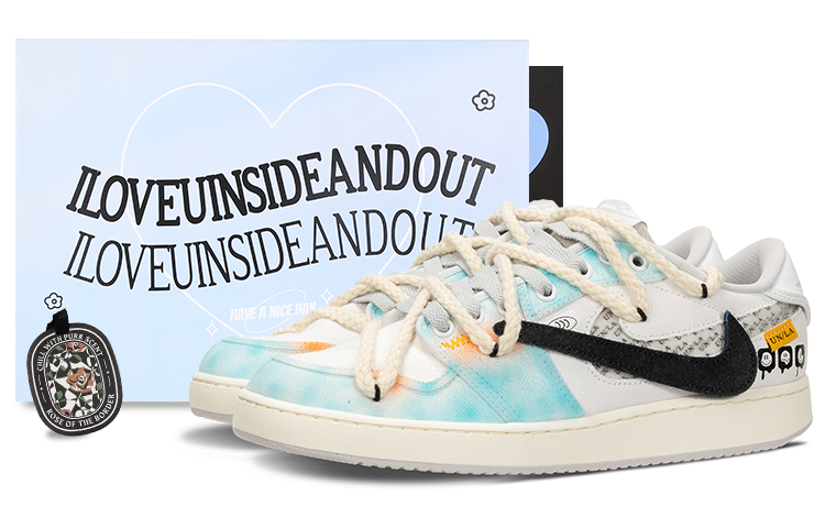 [Индивидуальные кроссовки] Jordan Union LA x Air Jordan Sky City TMS Dopamine Gradient Change Hook West Coast Пеньковая веревка Deconstruction Low Top винтаж Баскетбол мужские и женские фасон унисекс синий Апельсин